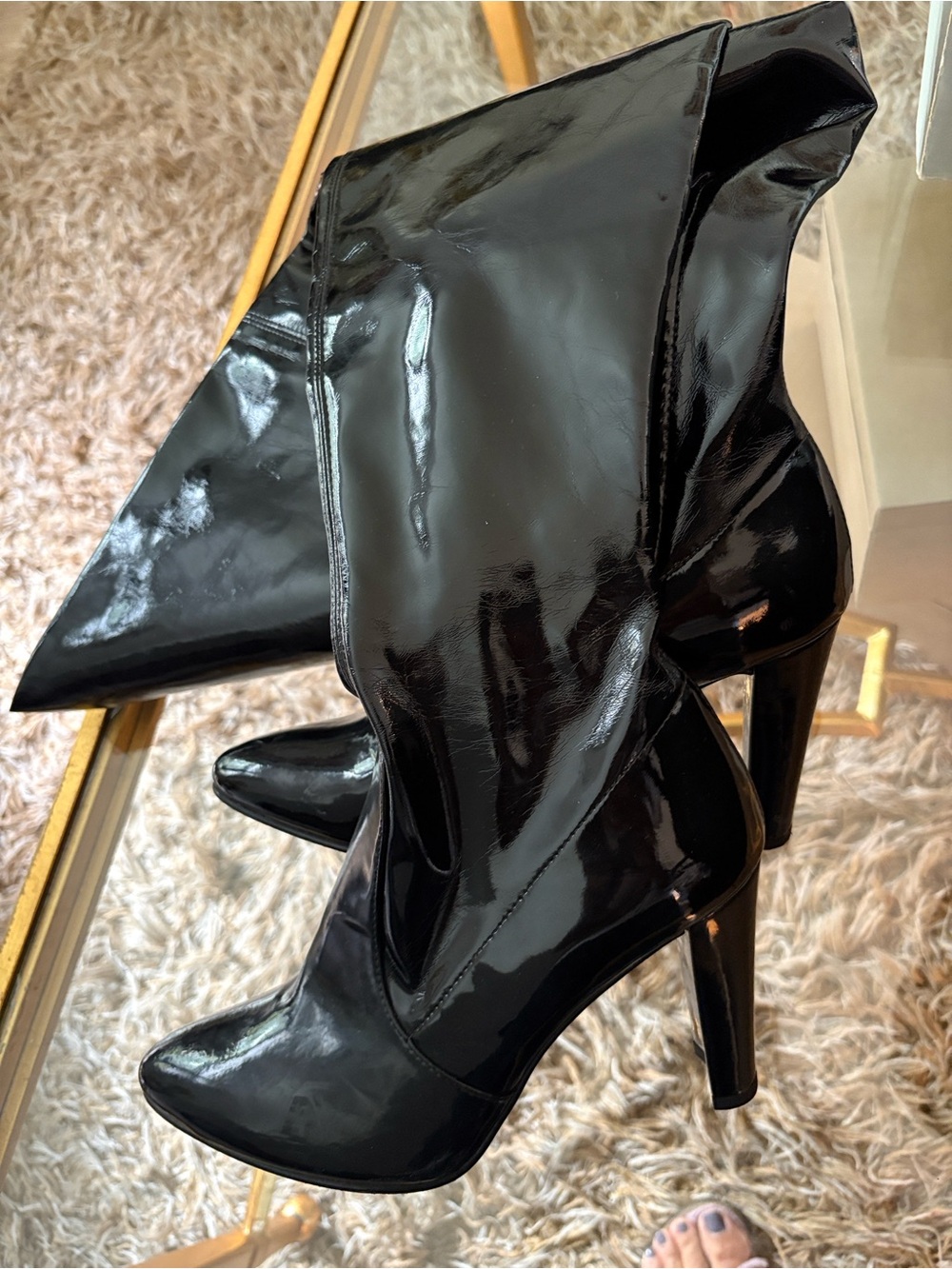 Stuart Weitzman Women’s Black Patent Knee Boots